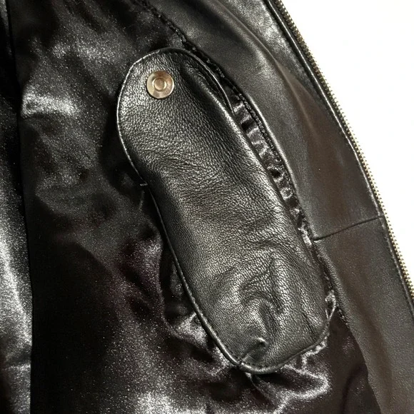 Northern‎ Explorer Mens Black VTG Leather Zip Up Jacket Biker Motorcyle Bomber L